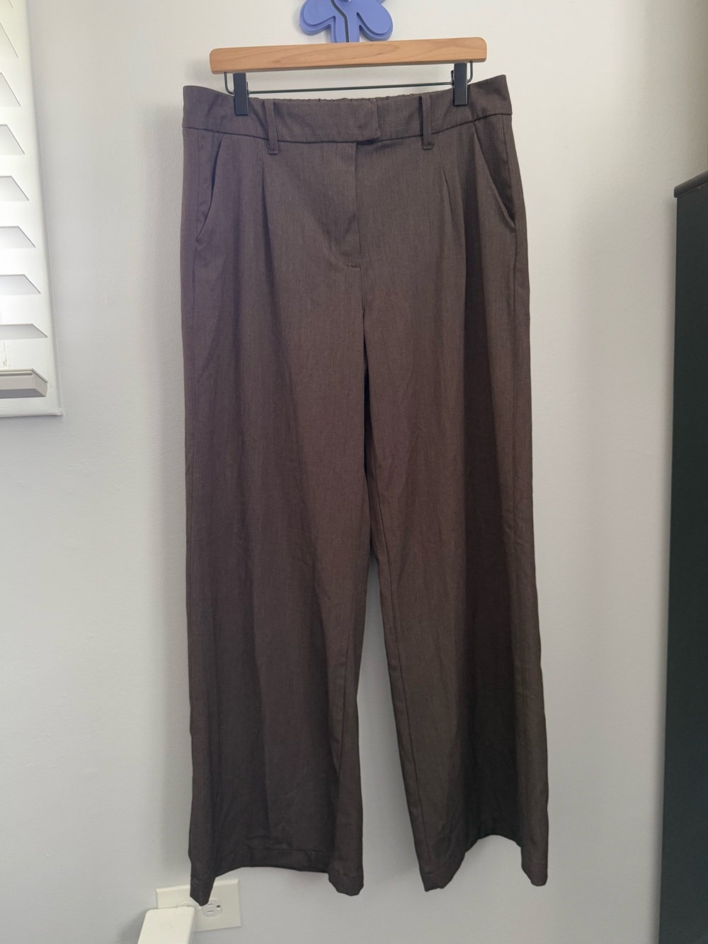 American Eagle 10 Wide Leg Trousers Brown Relaxed Office Office Work High Rise